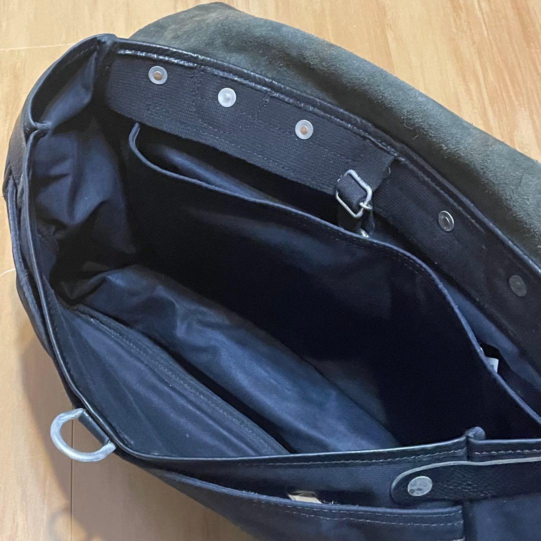 ARTS&CRAFTS ショルダーバッグ レザー キャンバス 重厚感 本革 牛革