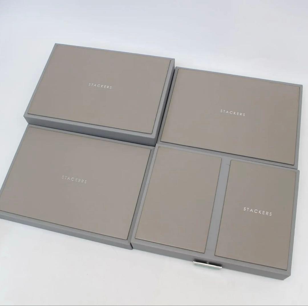 【美品】スタッカーズ　STACKERS ジュエリーボックス　グレー×ミント　4段