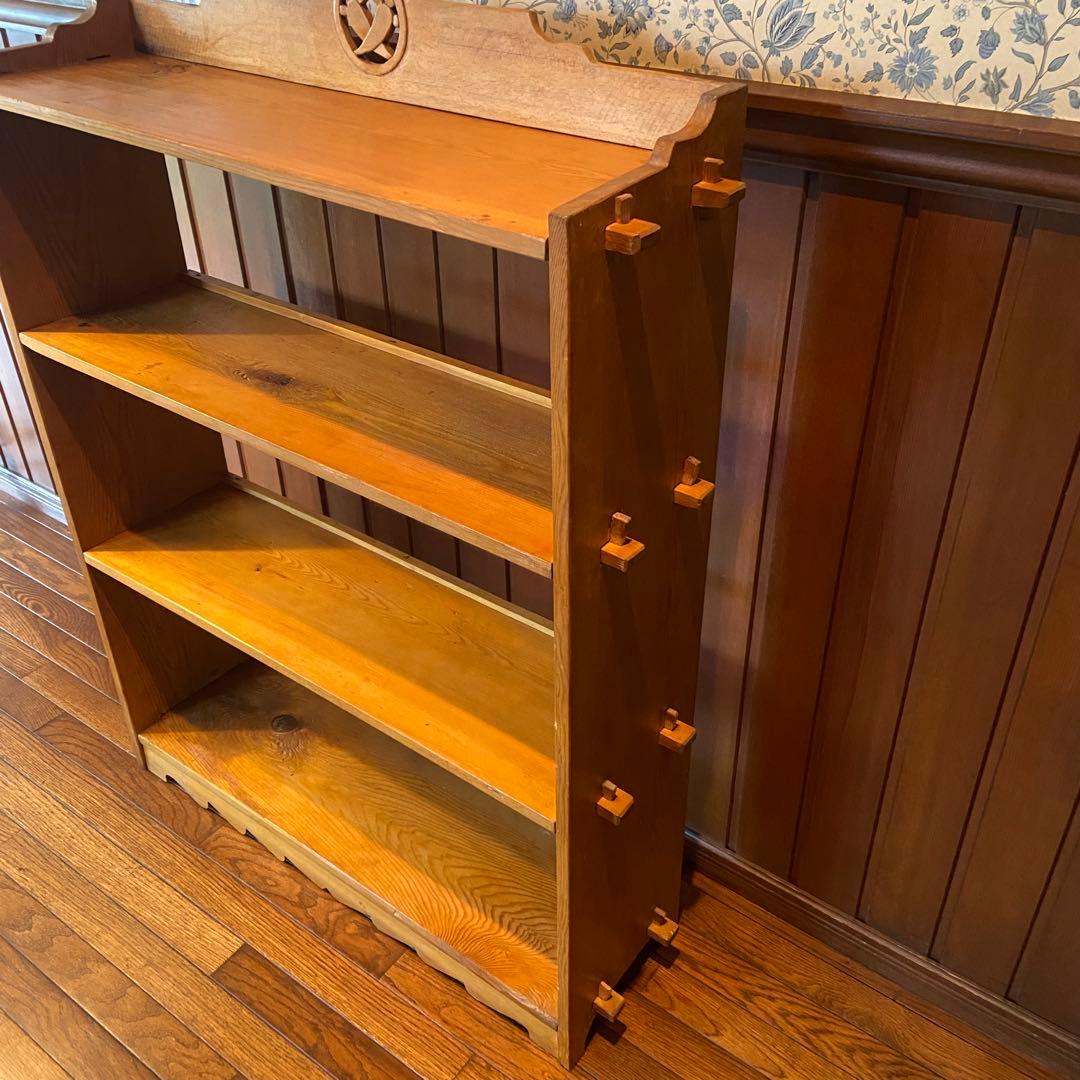 アンティーク　楔本棚　オープンラック　ナチュラル　古い本棚　アンティーク家具