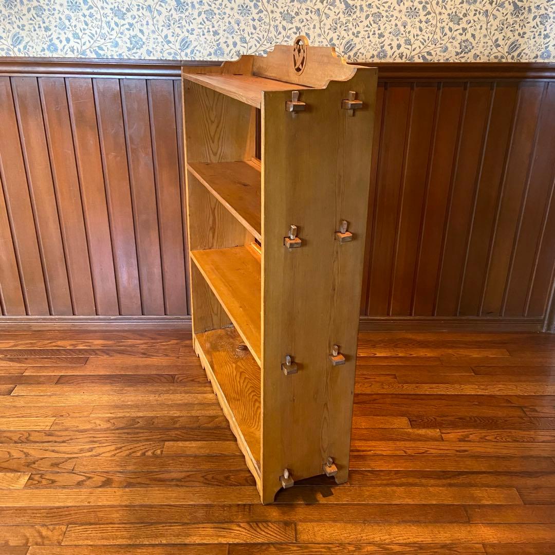 アンティーク　楔本棚　オープンラック　ナチュラル　古い本棚　アンティーク家具