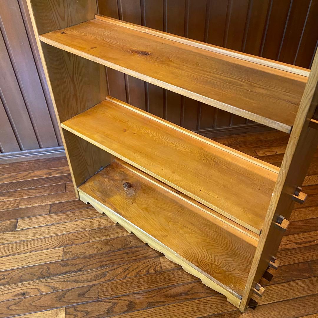 アンティーク　楔本棚　オープンラック　ナチュラル　古い本棚　アンティーク家具