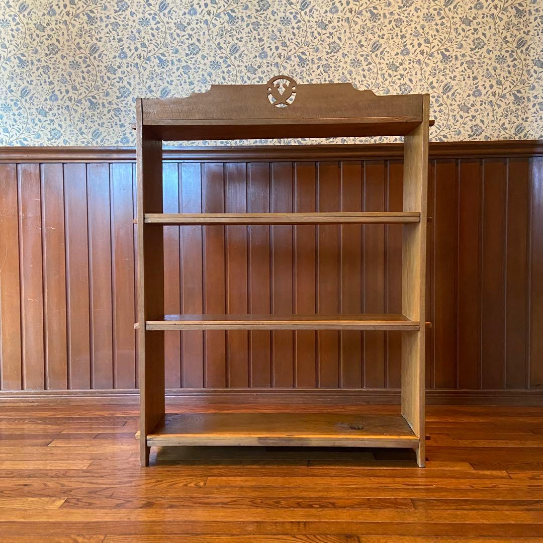 アンティーク　楔本棚　オープンラック　ナチュラル　古い本棚　アンティーク家具