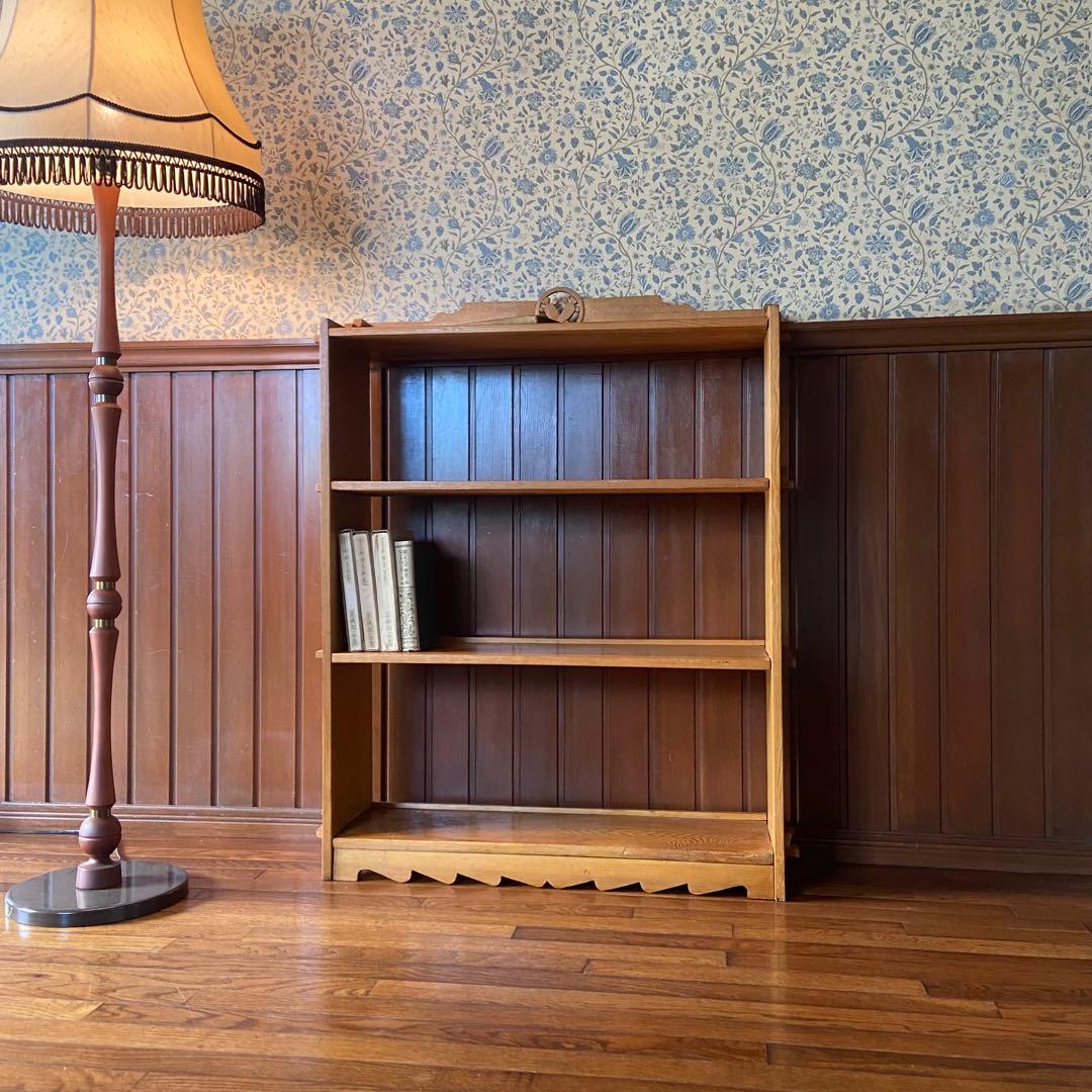 アンティーク　楔本棚　オープンラック　ナチュラル　古い本棚　アンティーク家具