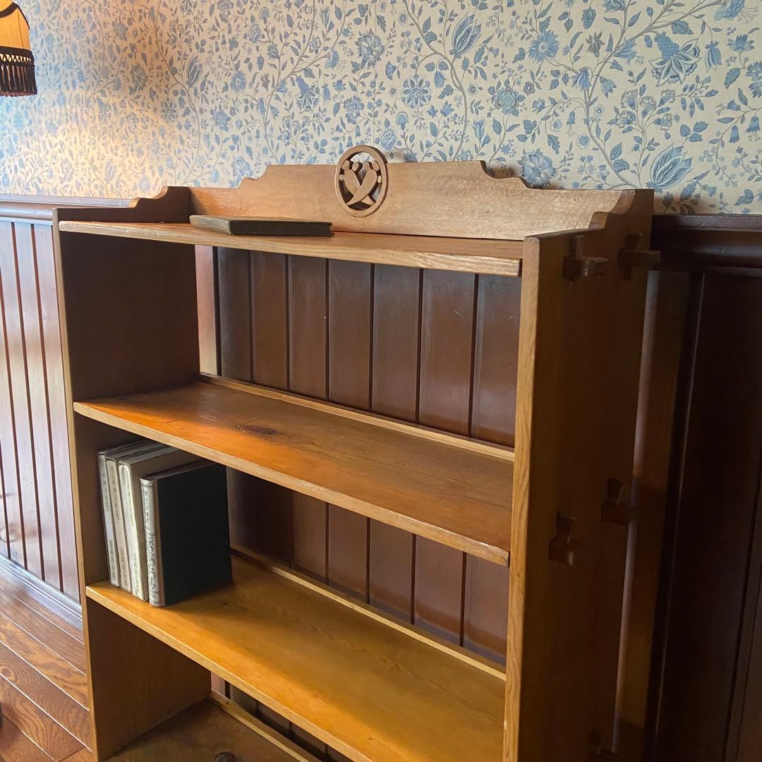 アンティーク　楔本棚　オープンラック　ナチュラル　古い本棚　アンティーク家具