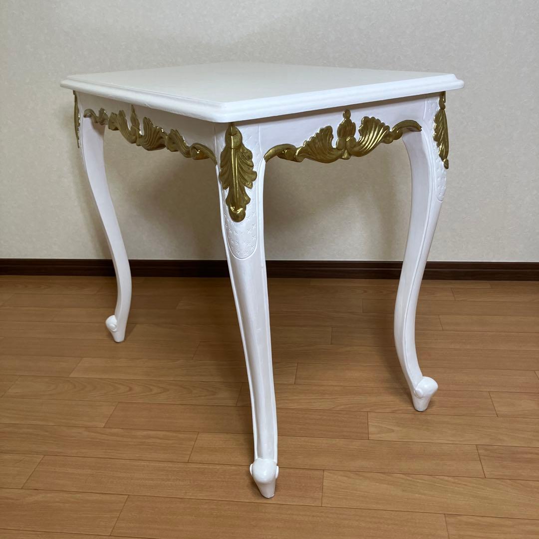 姫系　アンティーク風　猫足　ゴールドレリーフ　デスク　ロココ風