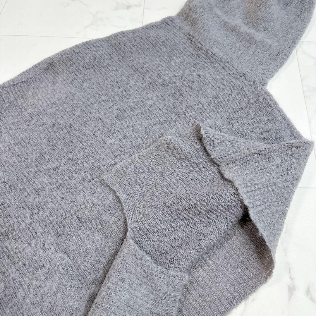 【美品】BEARDSLEY ビアズリー モヘアルーズニット長袖ニット　グレー