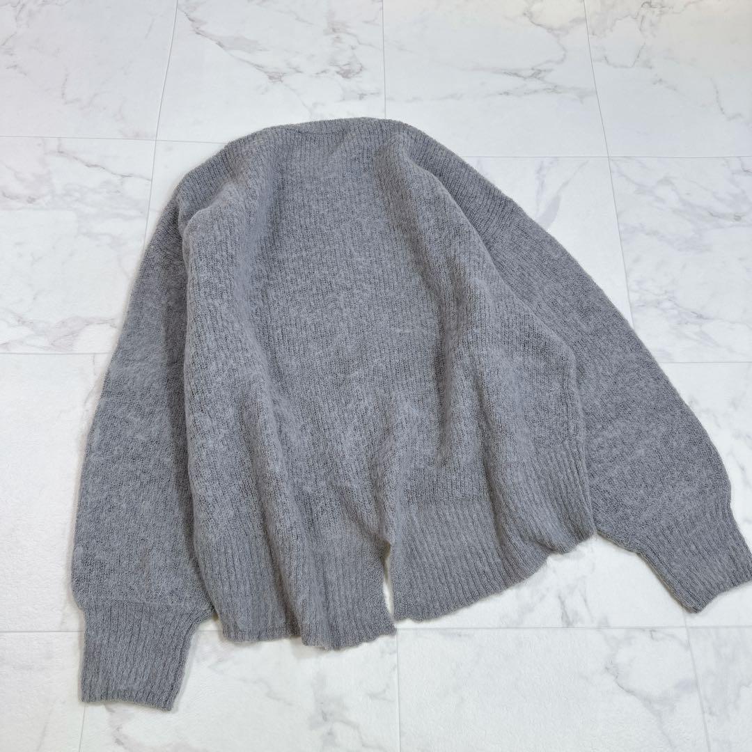 【美品】BEARDSLEY ビアズリー モヘアルーズニット長袖ニット　グレー