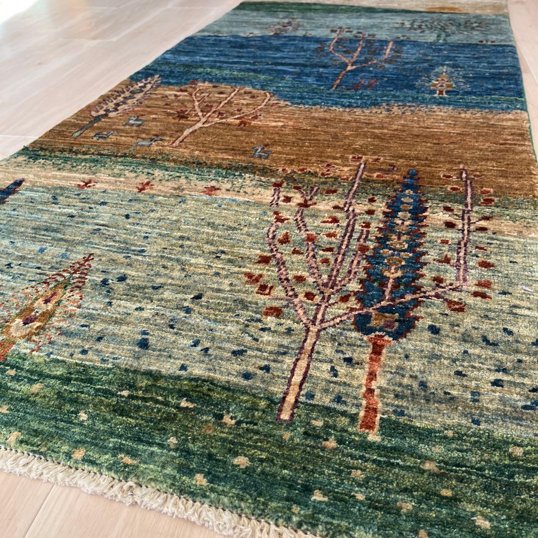 トルコ絨毯 手織りウール 155×71cm 保証書付