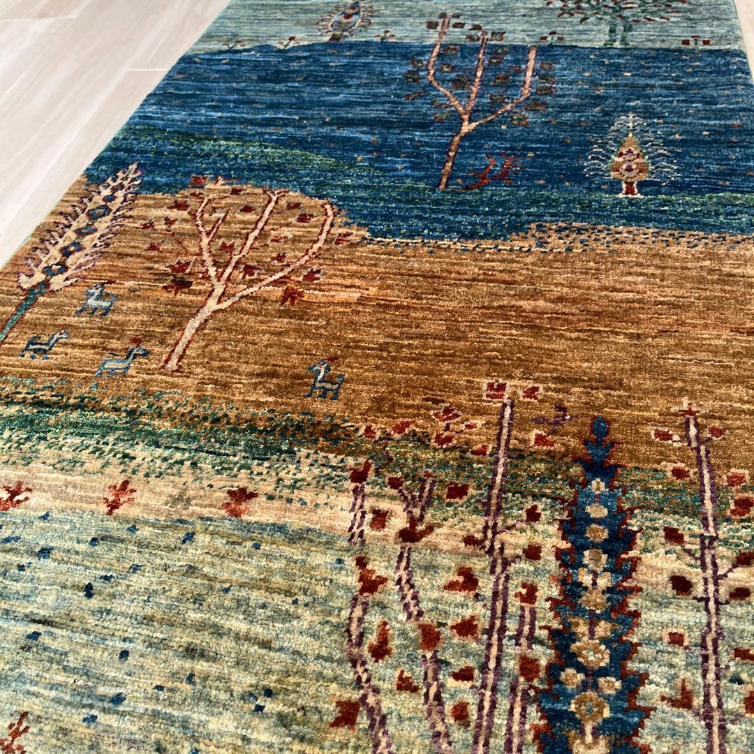 トルコ絨毯 手織りウール 155×71cm 保証書付