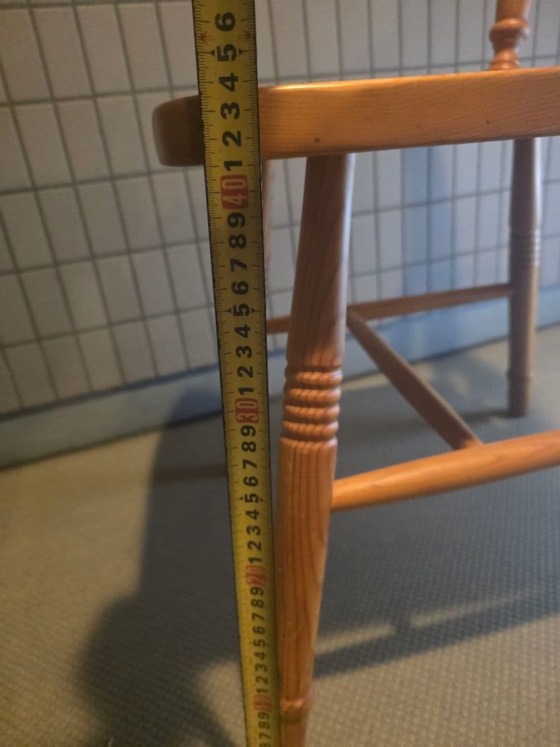 ヴィンテージ 無垢材 パイン材 木製 ラ ウンドテーブル 円卓　椅子　3点セット