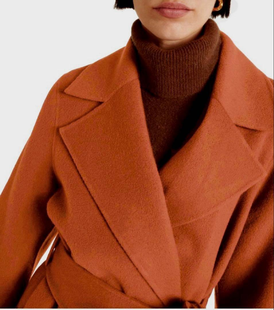 新品タグ付◆JOSEPH ダブルフェイスカシミヤコート38 シナモンカラー21万