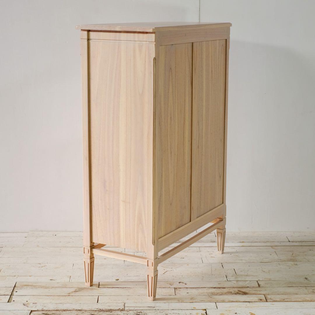 新品 ハイキャビネット 収納棚 ナチュラル カントリー 北欧 天然木 ミンディ材