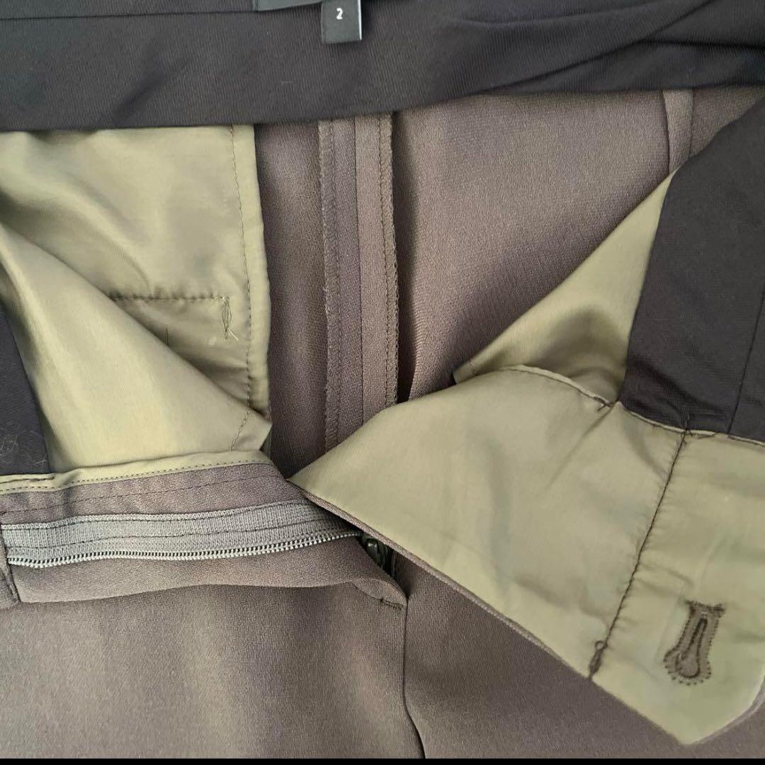 Theory ノーカラー　スーツ　カーキ