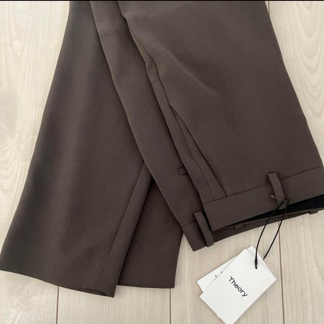 Theory ノーカラー　スーツ　カーキ