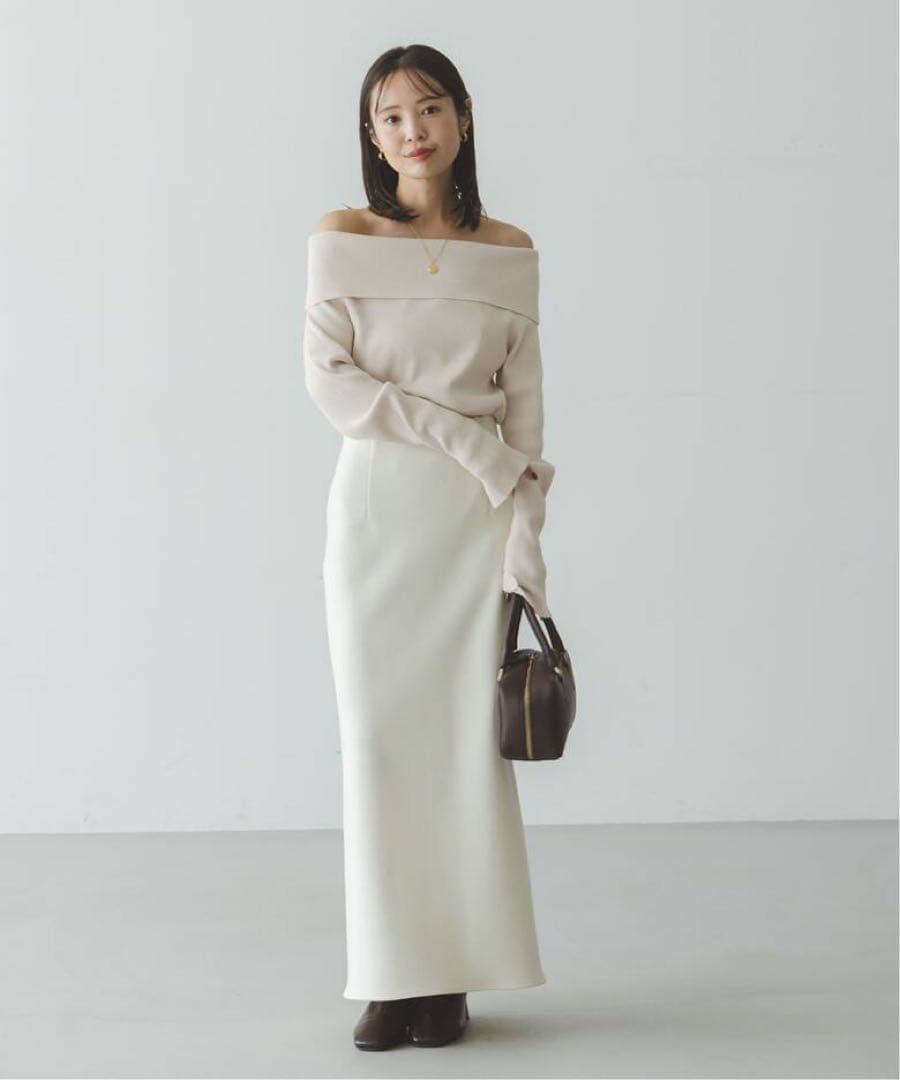 NOBLE ラメmixオフショルニット　ノーブル