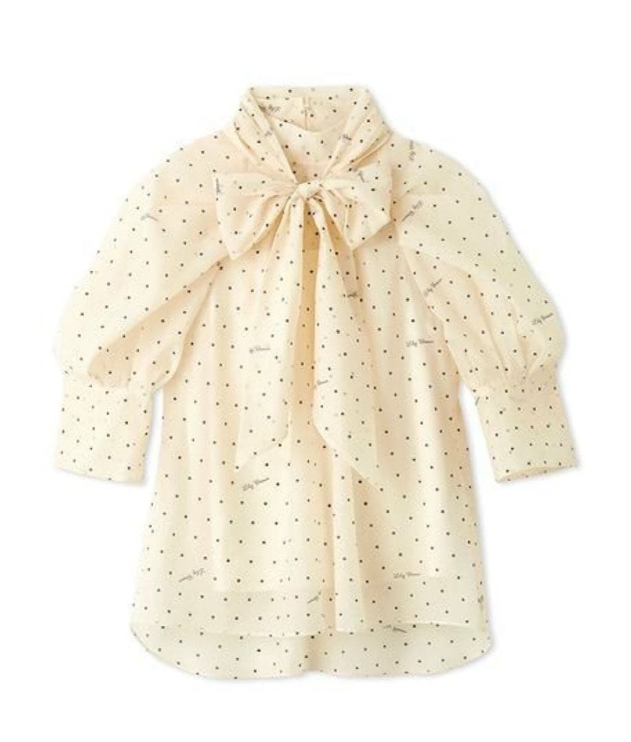 LILY BROWN ラグランオーガンザボウタイブラウス