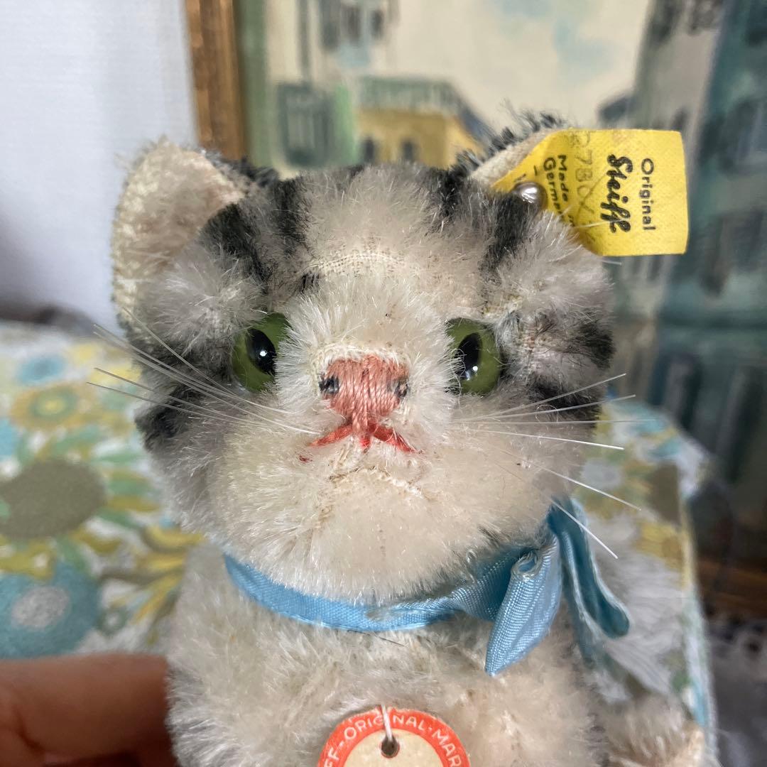 アンティーク　シュタイフ　猫のスージー　Susi お口の小さな美人さん