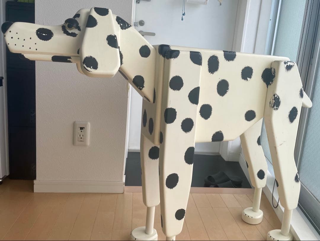 大型サイドテーブル ダルメシアン白80×110×22