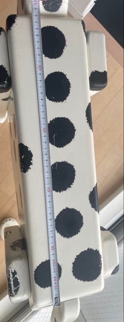 大型サイドテーブル ダルメシアン白80×110×22