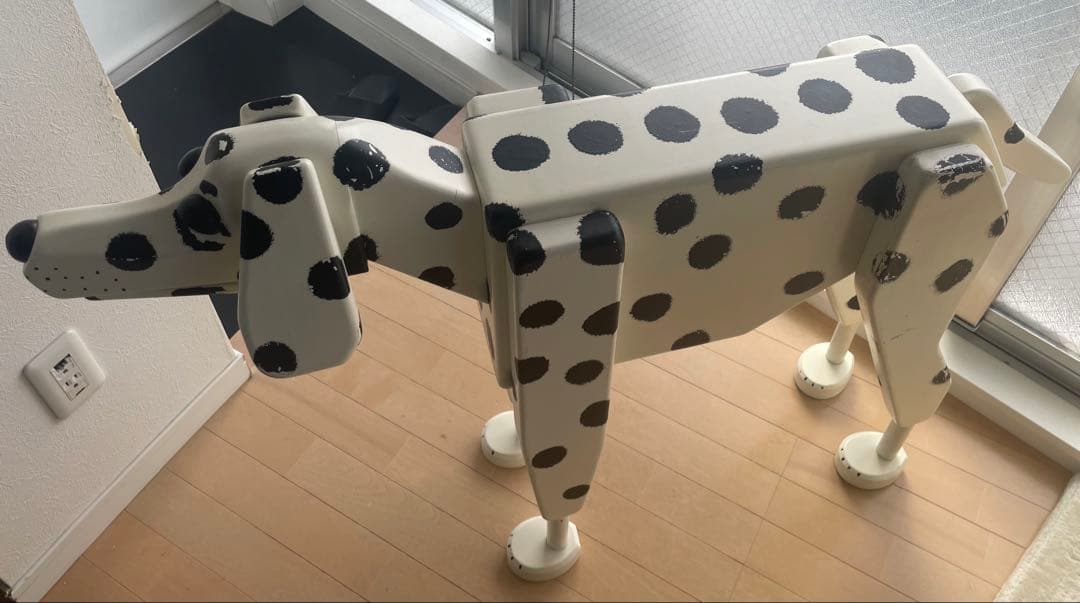 大型サイドテーブル ダルメシアン白80×110×22