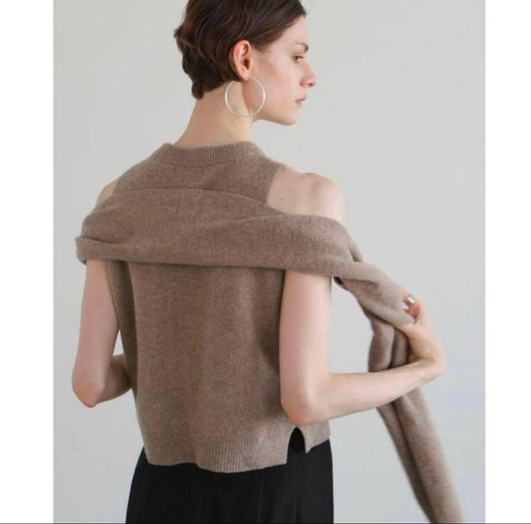 CLANE ARRANGE KNIT TOPS ベージュ 1