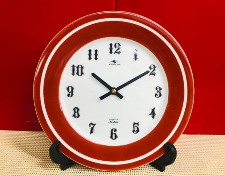 ノリタケ　壁掛け＆置き時計　レッド