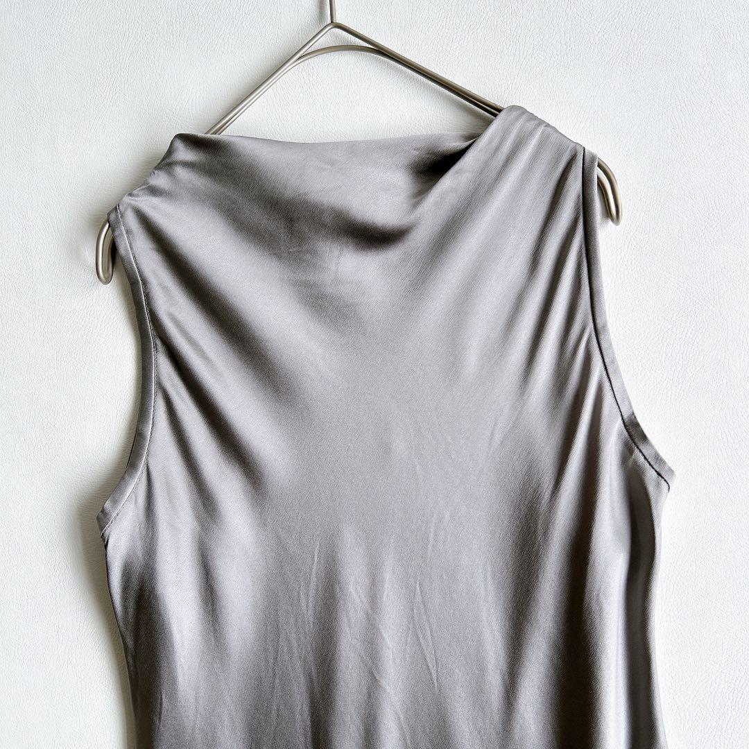 ブルネロクチネリ　ノースリーブワンピース　ドレス　シルク　光沢　S