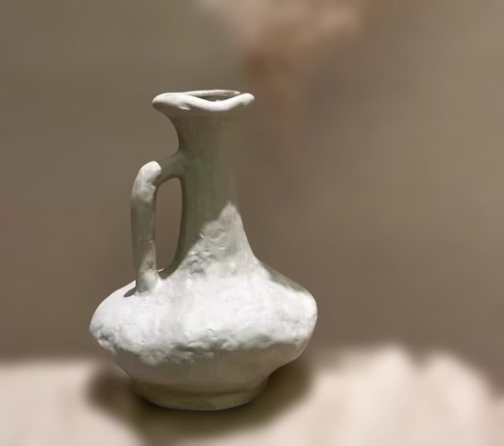 ホワイト陶器ハンドメイド花瓶