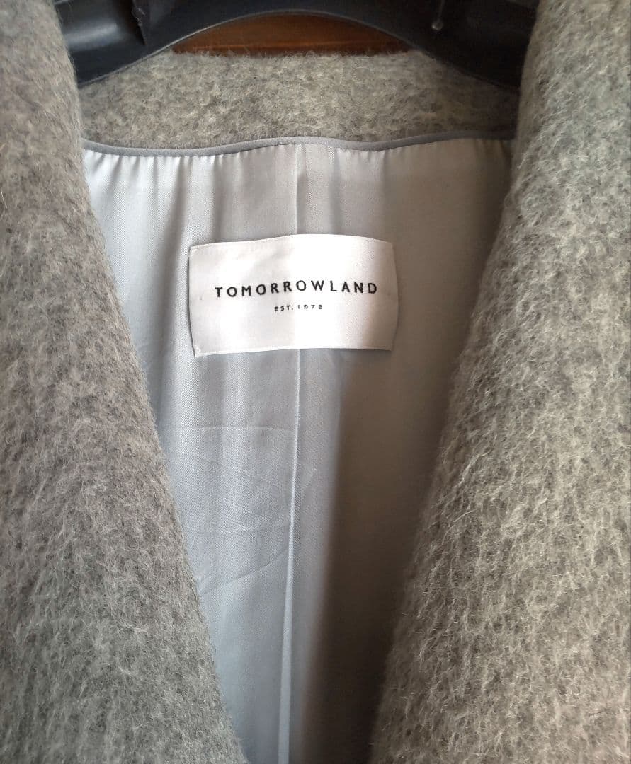 美品★トゥモローランド アルパカシャギー ノーカラーコート