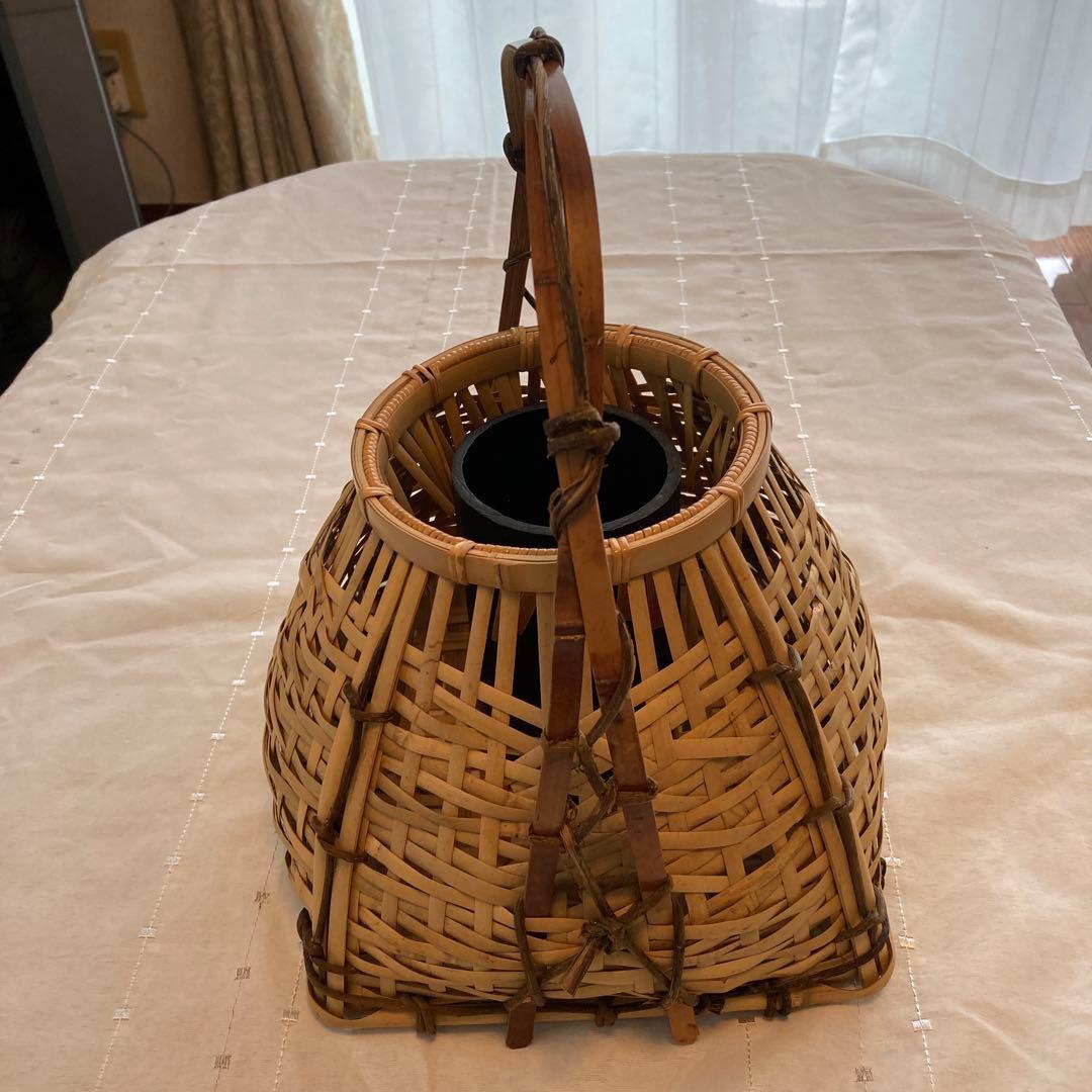 茶道具　花入　宗全籠　 栗田元竺造