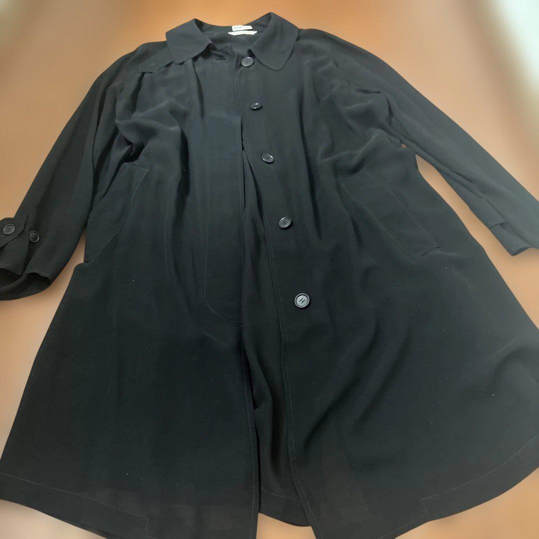 HERMES　エルメス　薄手トレンチコート　40　ブラック