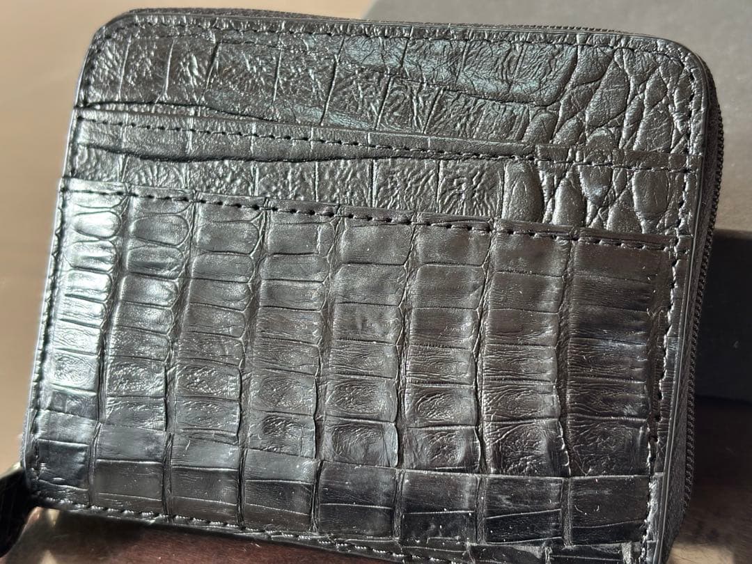 高級クロコダイルレザー ブラックケースカード小銭入れ定価5.8万