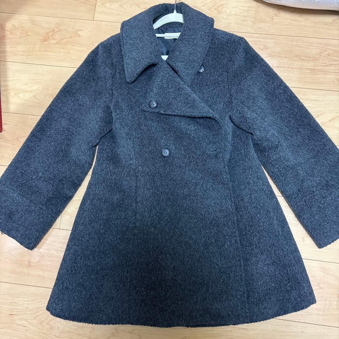 anmille フレアAラインコート　チャコール　グレー