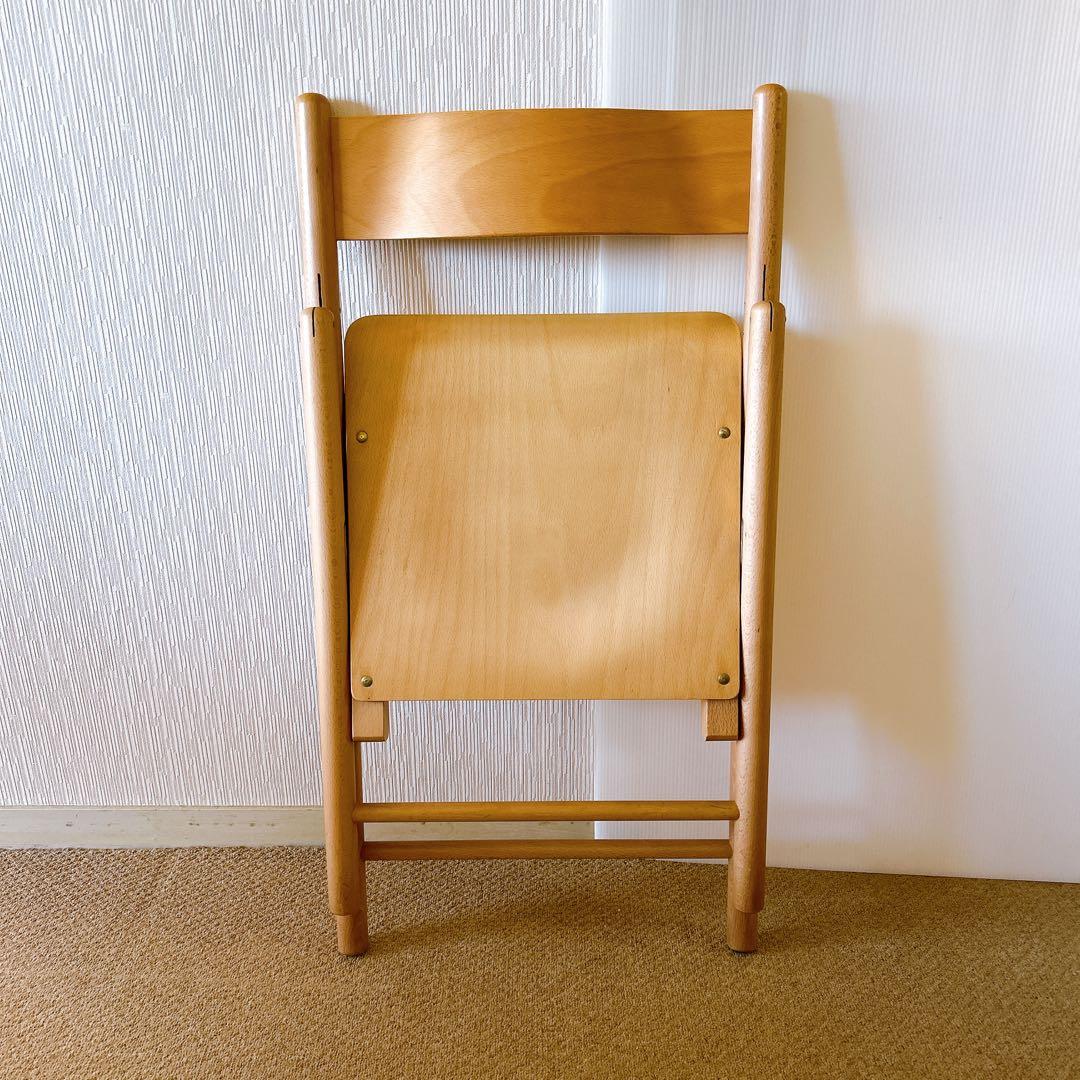 【廃盤】無印良品　木製折畳み椅子　天然木 ブナ材
