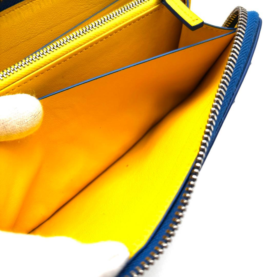 【極美品】ボッテガヴェネタ 長財布 マキシイントレ RFIDモデル 青 × 黄