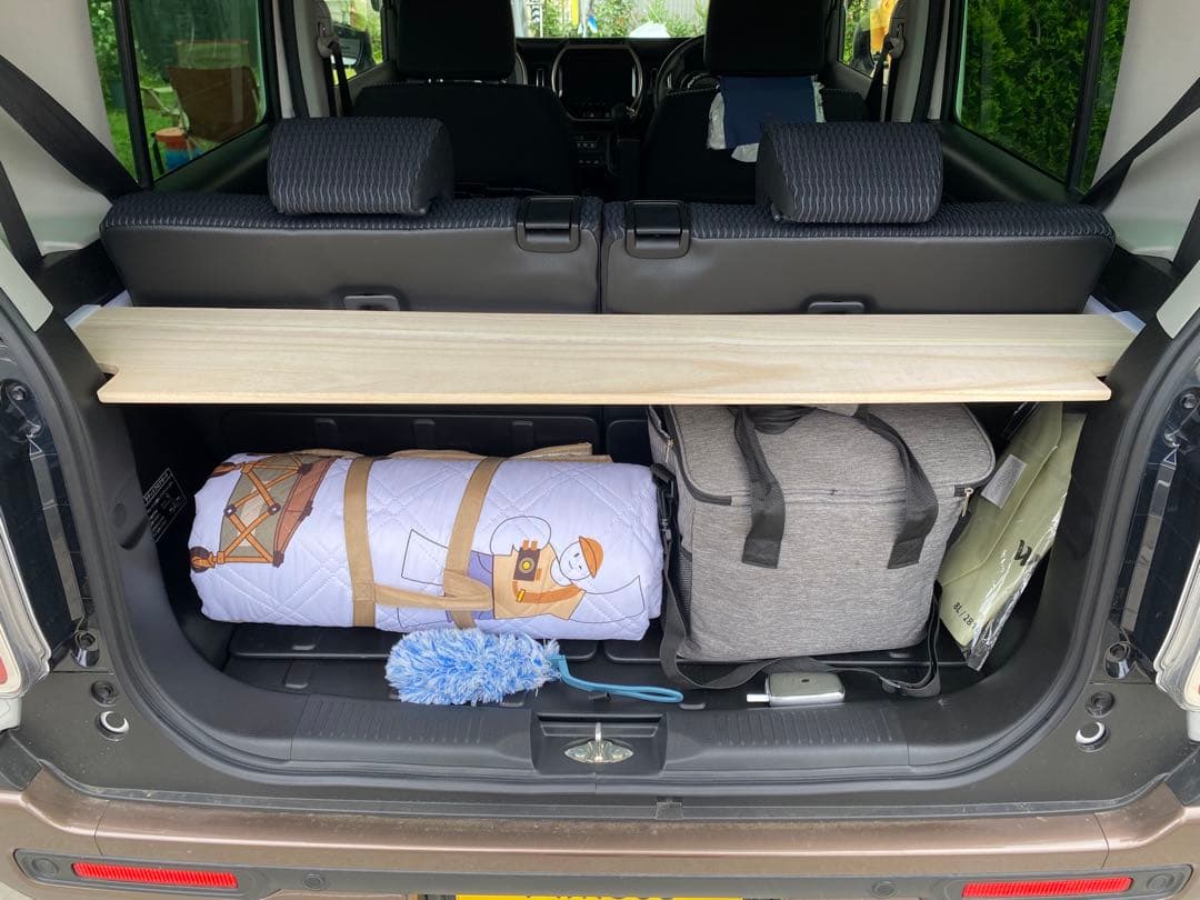 新型ハスラー用ラゲッジボード 静音版 木製 リクライニング対応 キャンプ23