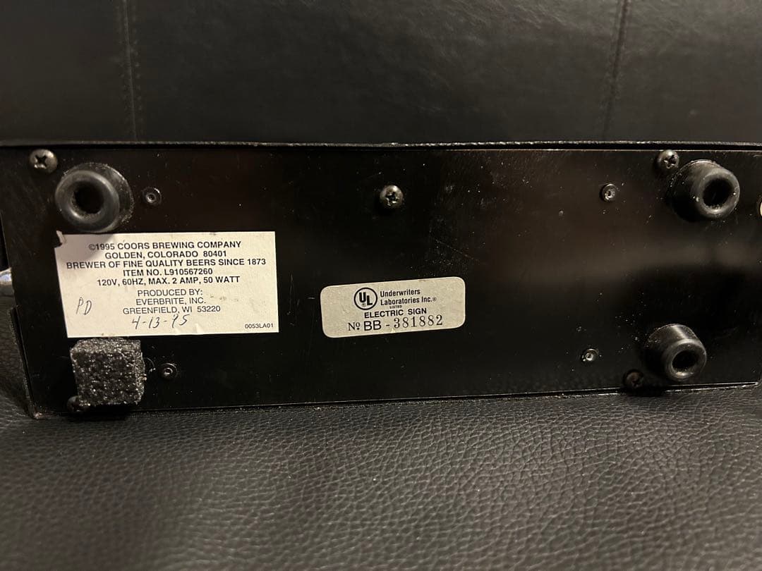 ビンテージ★クアーズ ライト ビール/ Coors ight beer ランプ★