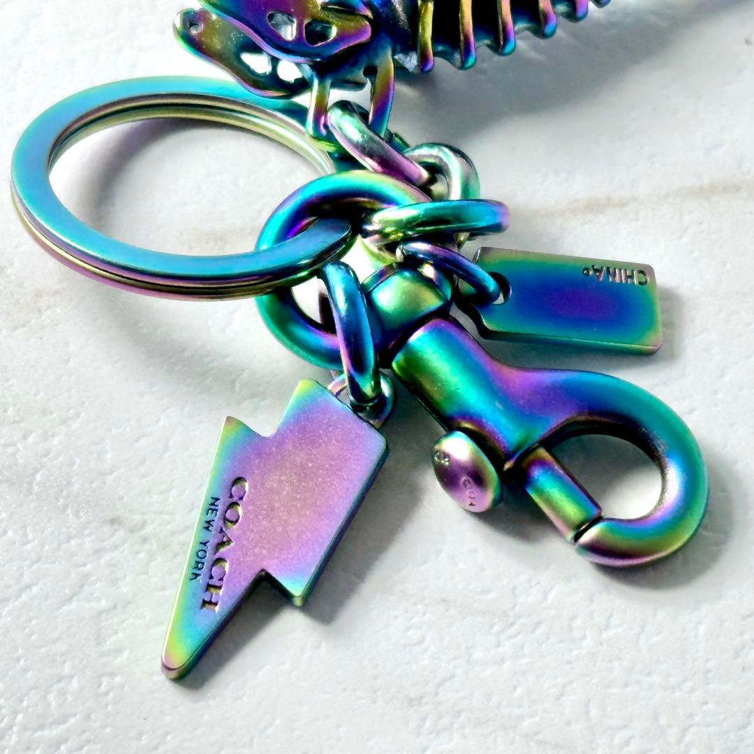 COACH　レキシー　ティラノサウルス　キーチャーム　キーホルダー　レインボー