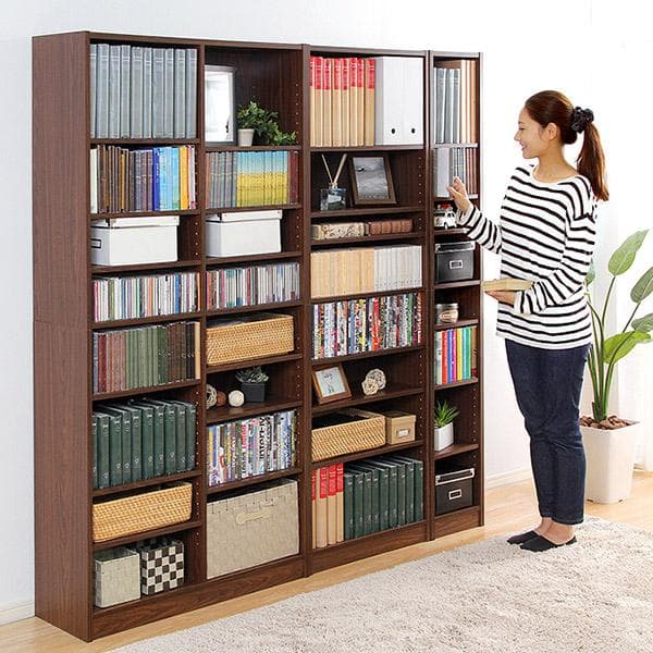 細長い 縦長 大容量 調節可能 整理 本棚 ラック ナチュラル