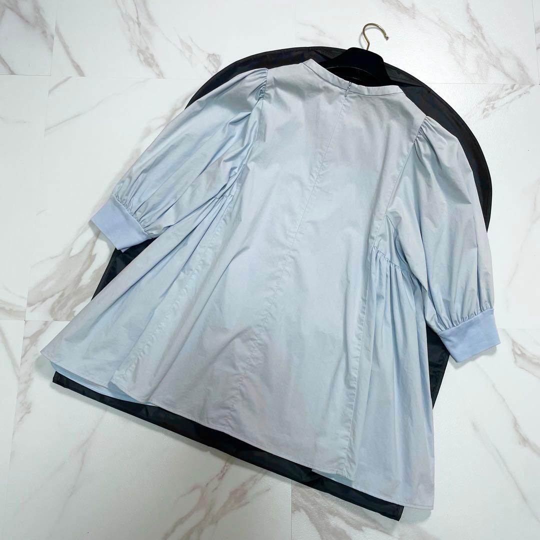 23SS✨yori サイドギャザーパフブラウス リボン パフスリーブ 近年モデル