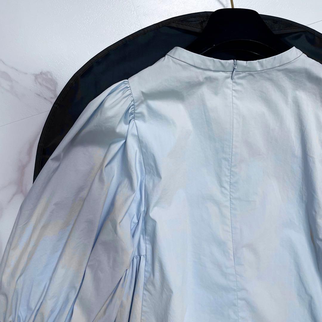 23SS✨yori サイドギャザーパフブラウス リボン パフスリーブ 近年モデル