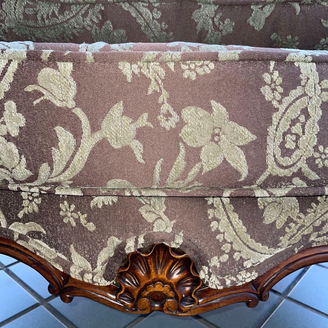 購入金額110万円セットの1つ　イタリア製　ソファ　チェア　王様椅子　飴色ウッド