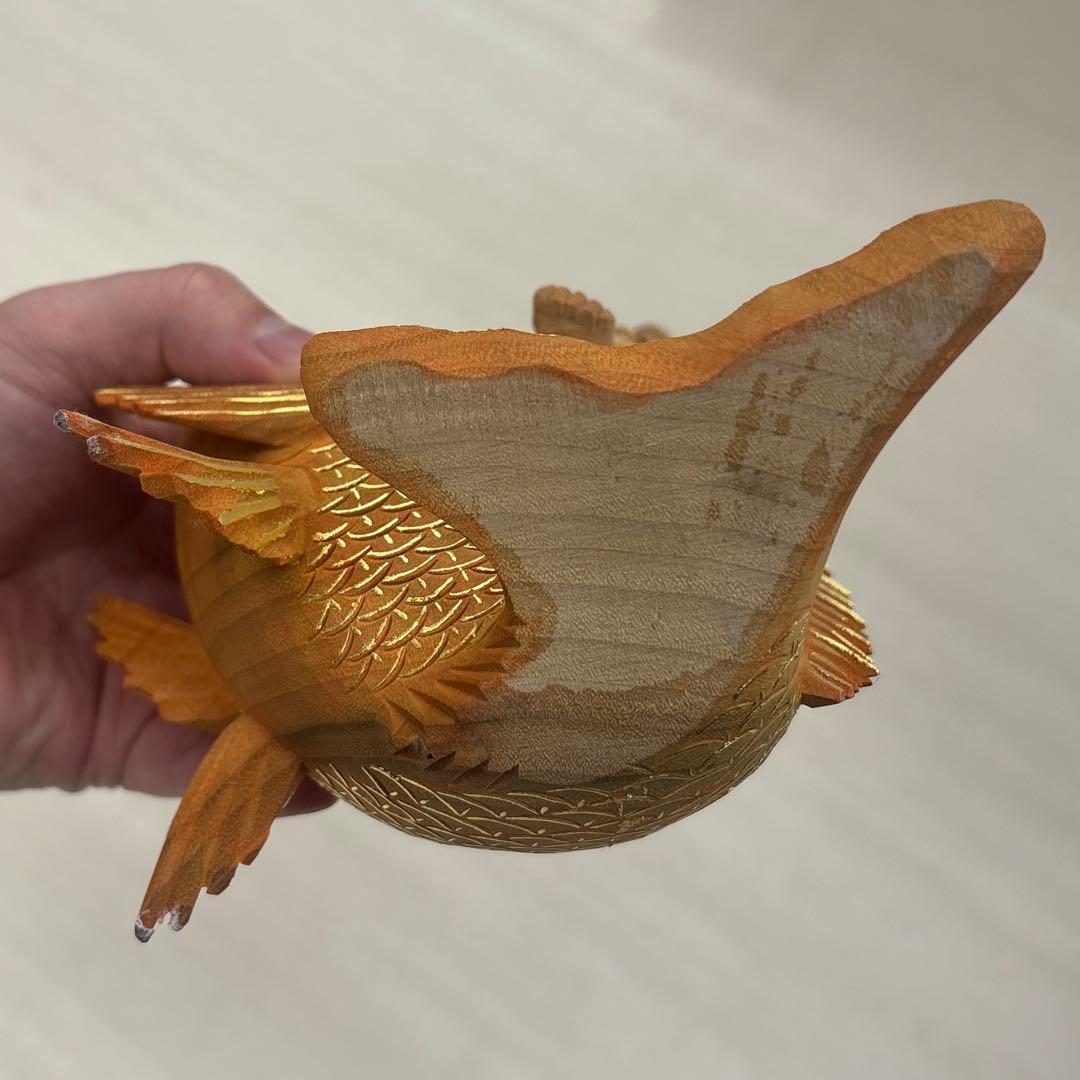 魚上　恵比寿　楠淡彩　木像　置物　アンティーク　縁起物