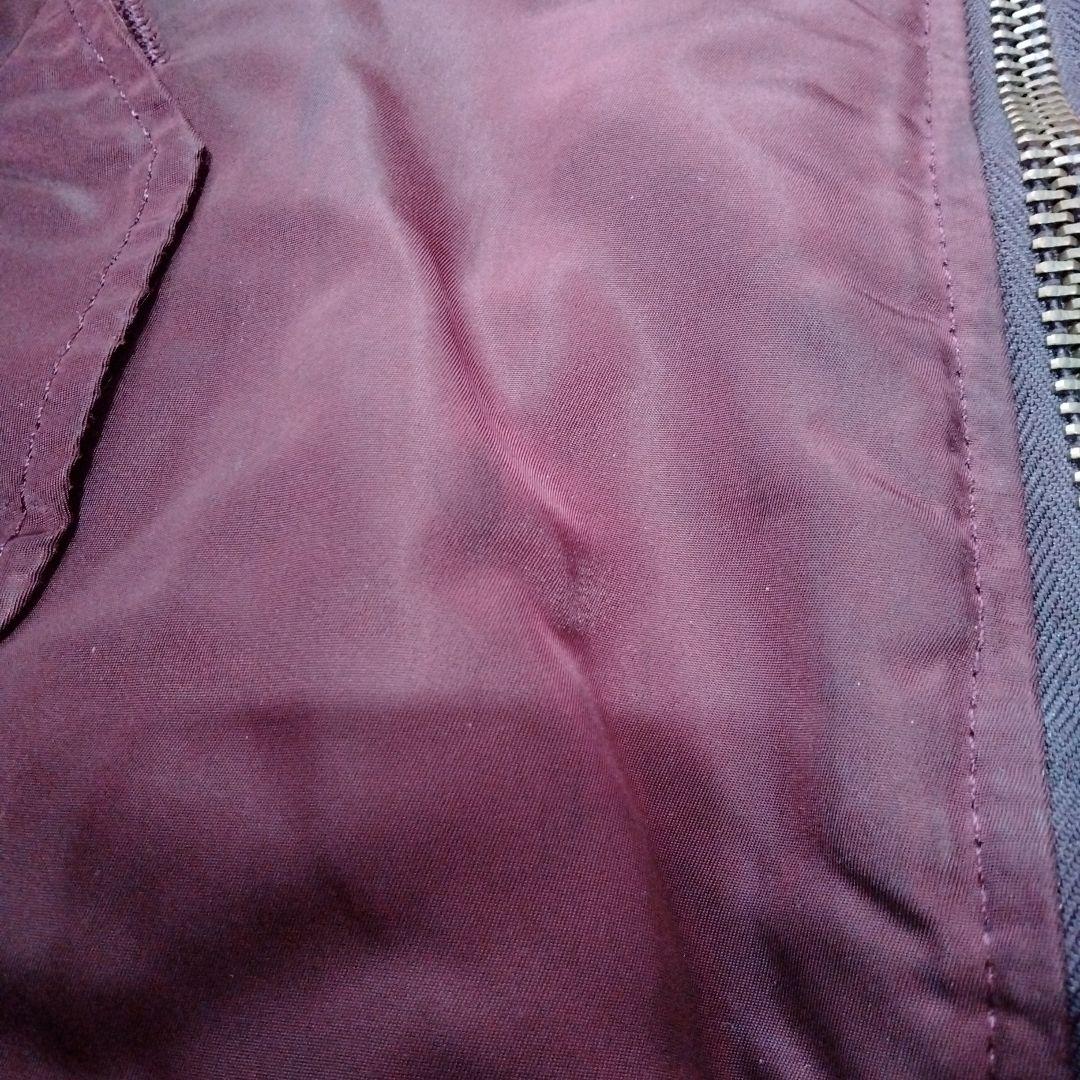 ビンテージ80年代アルファMA-1リバーシブルナイロンフライトJKT赤ワインM