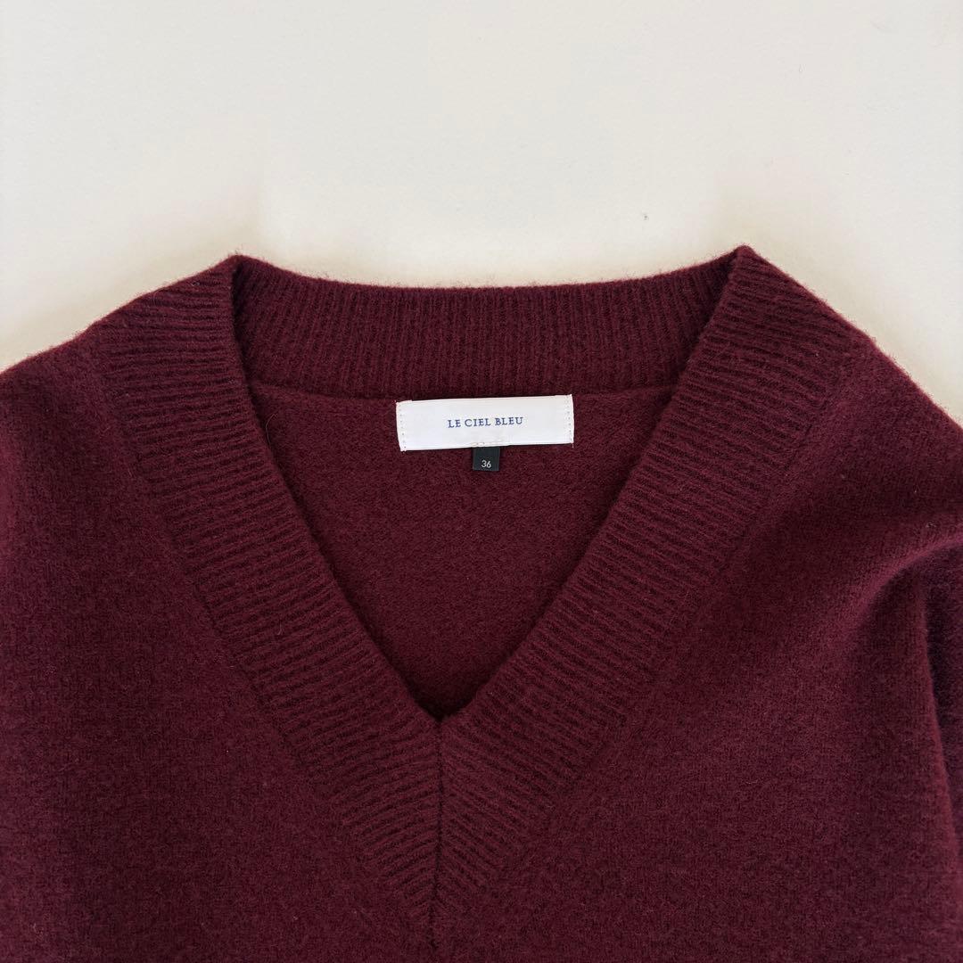 LE CIEL BLEU ルシェルブルー ニット ウール カシミヤ Vネック