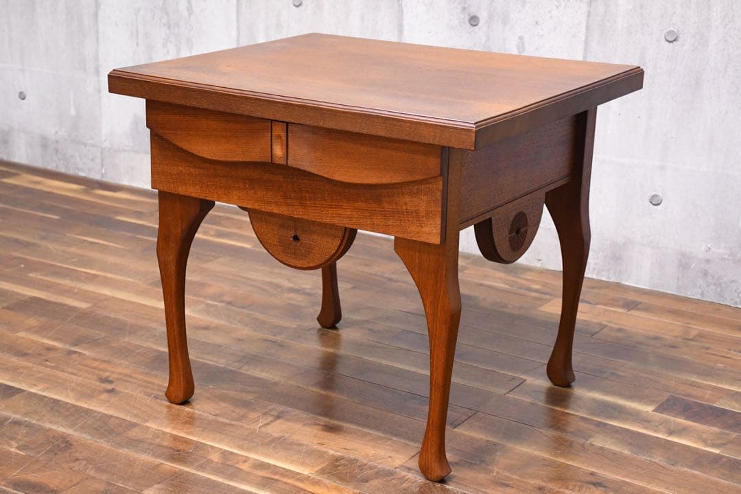 ECC9 チーク材 サイドテーブル 引出し付き ナイトテーブル 無垢材