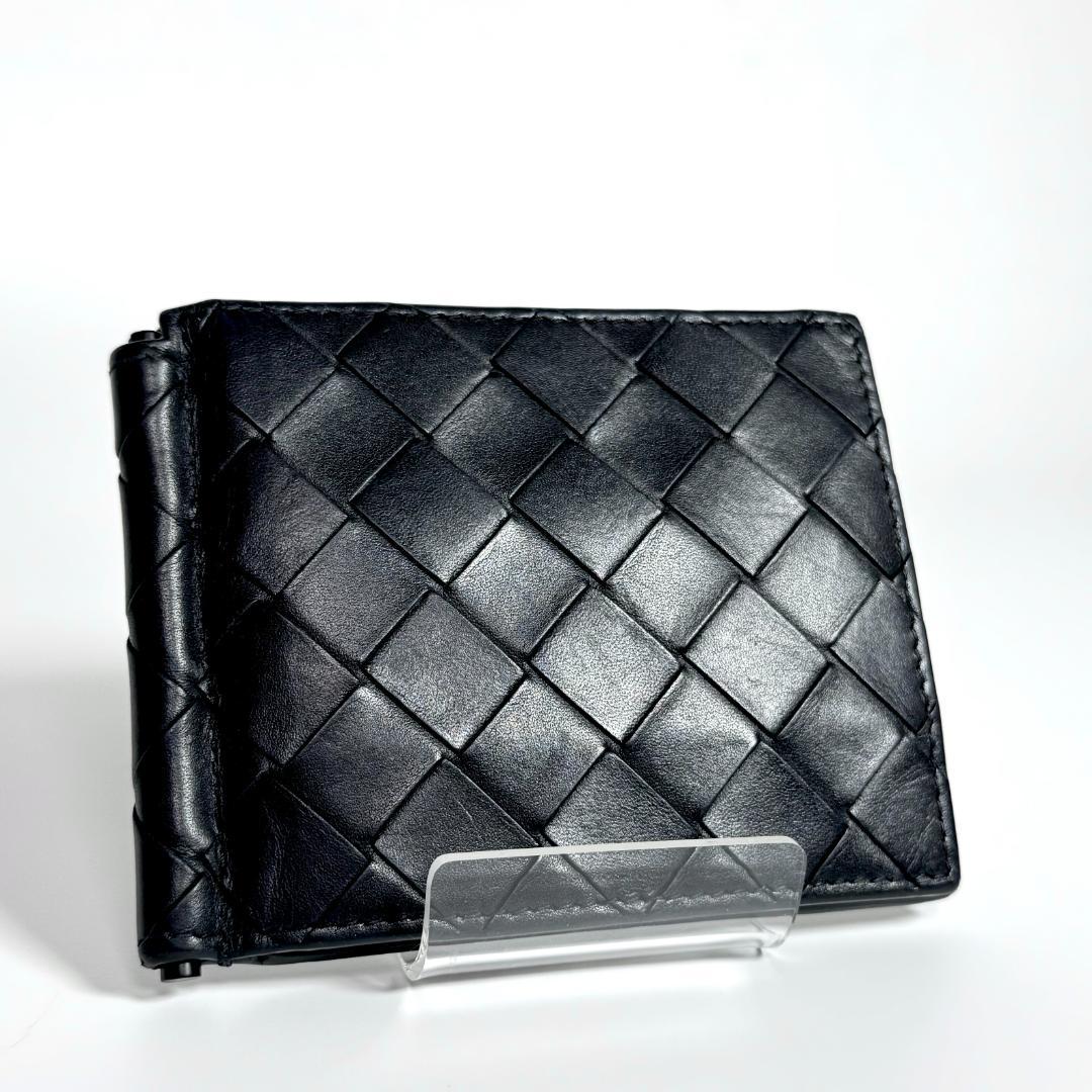 ボッテガヴェネタ マネークリップ カードケース マキシイントレチャート ブラック