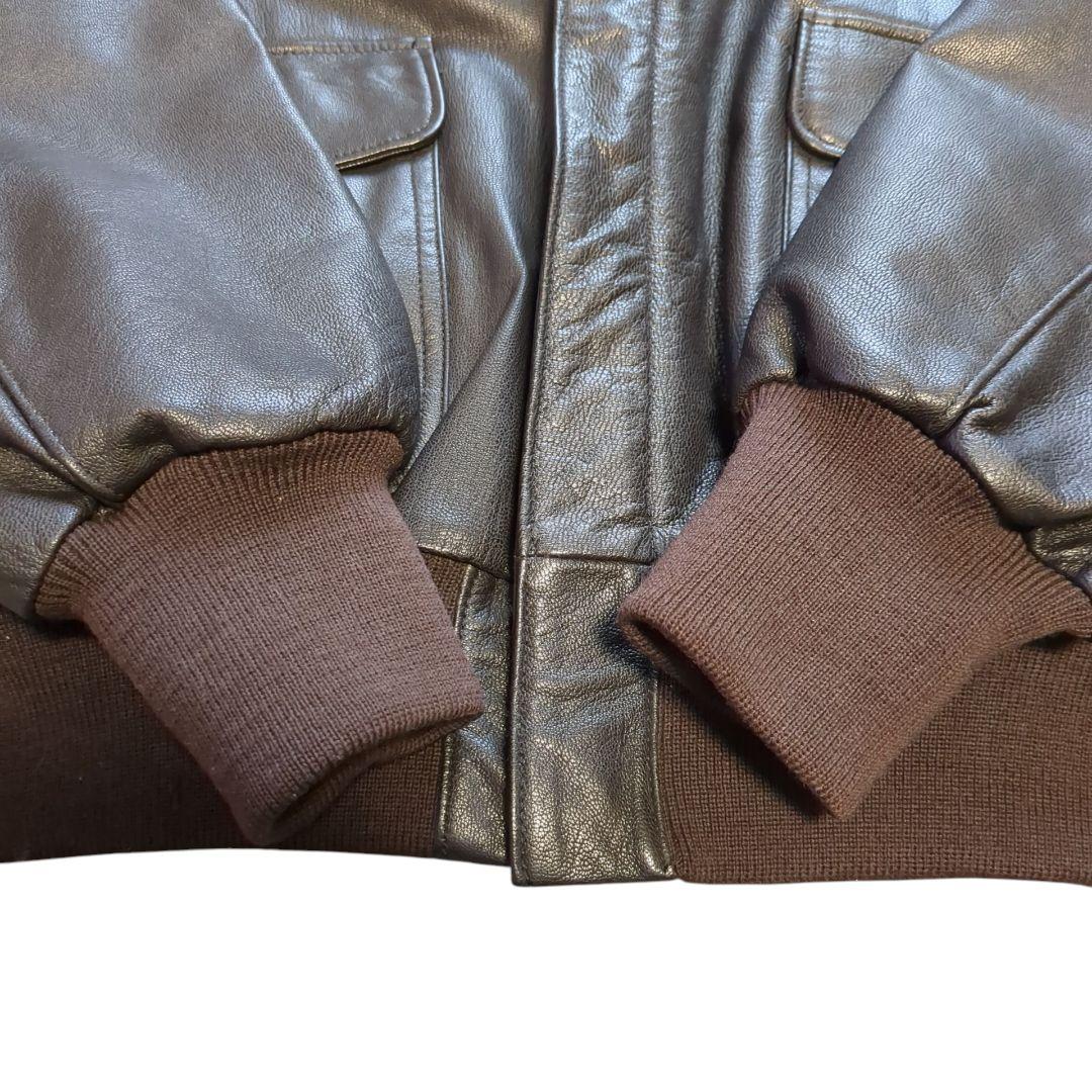 美品 USA製 L.L.Bean A-2タイプ レザージャケット ブラック XL