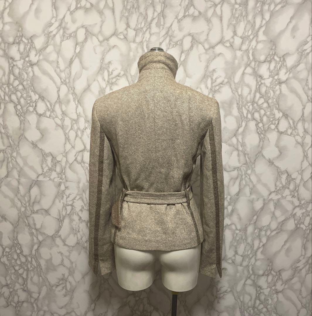 美品　AKRIS 良デザインジャケット　2way ウール　シルク　スイス製