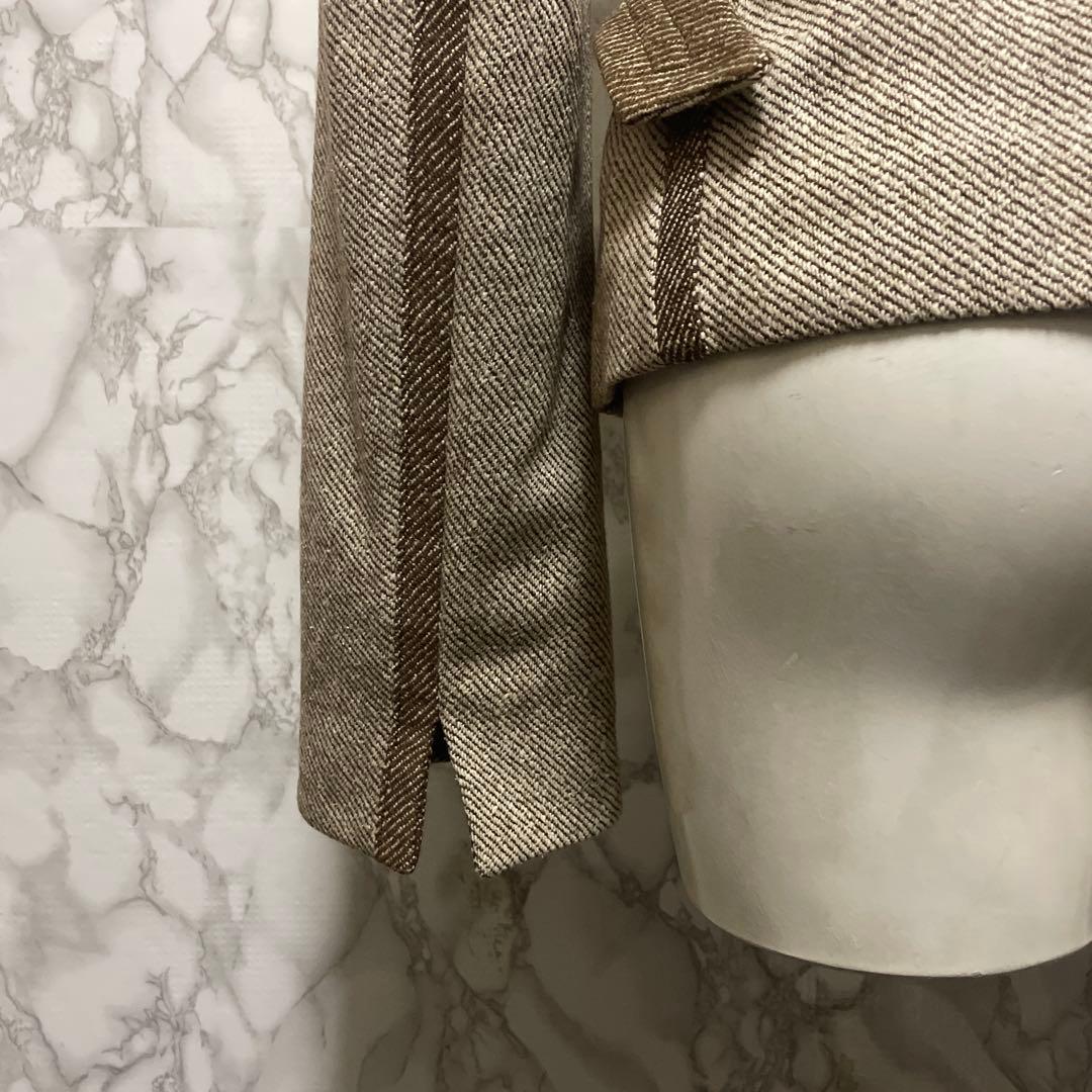 美品　AKRIS 良デザインジャケット　2way ウール　シルク　スイス製